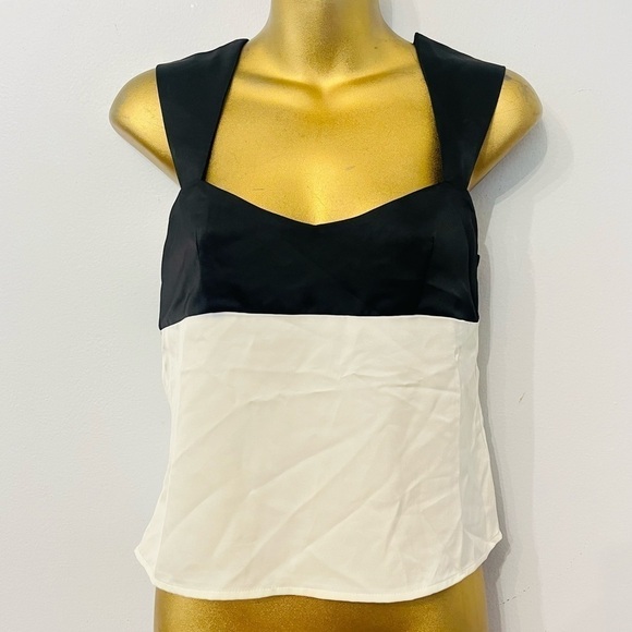 Cider Black cream color block old money tank top - Picture 1 of 6